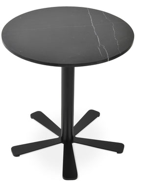 Soho Concept Daisy 5 Star Marble Dining Table - Elegant White Carrara Top With Customizable Metal Base Options Black  Soho-concept-dining-chair-13679