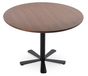 Soho Concept Daisy 5 Star Wood Dining Table: Elegant White Lacquer, Walnut, Or Natural Ash With Stylish Base Options Walnut,Black  Soho-concept-dining-chair-13695