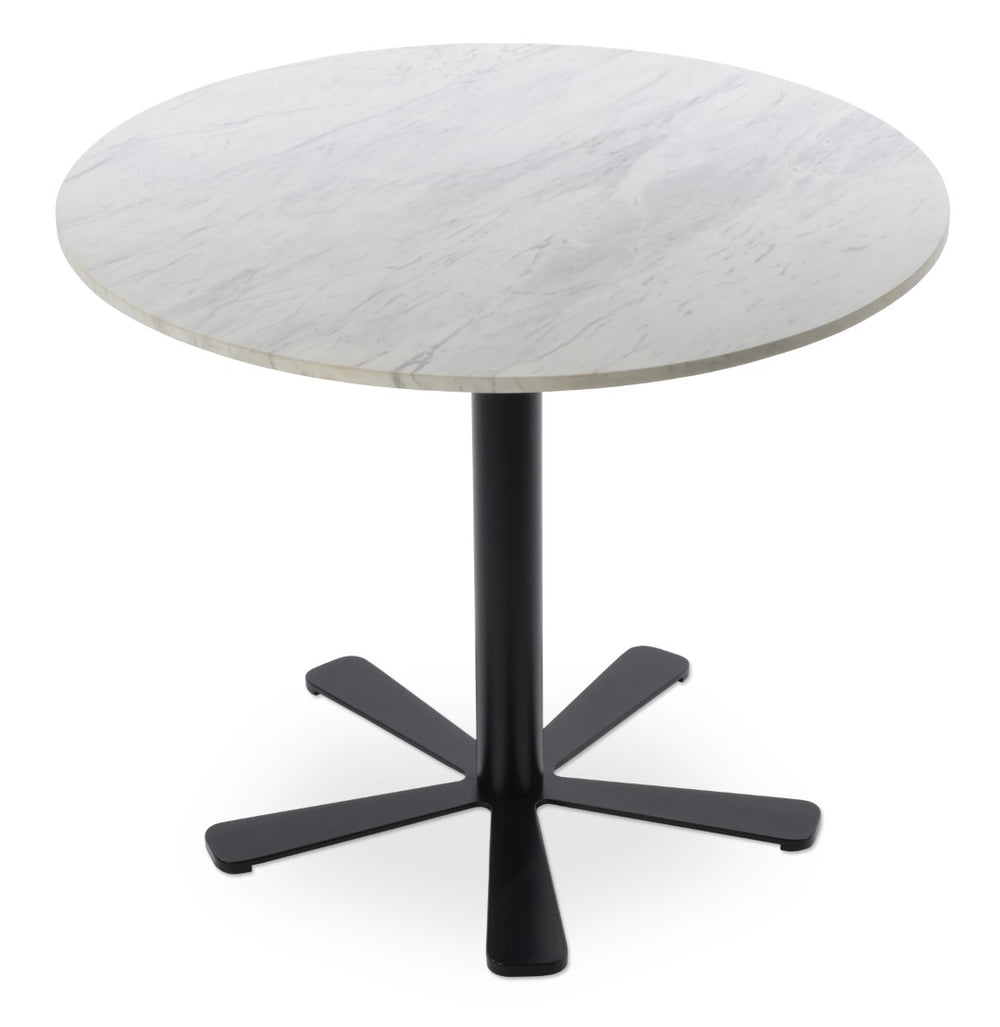 Soho Concept Daisy 5 Star Marble Dining Table - Elegant White Carrara Top With Customizable Metal Base Options Gold,Black  Soho-concept-dining-chair-13685