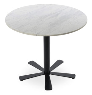 Soho Concept Daisy 5 Star Marble Dining Table - Elegant White Carrara Top With Customizable Metal Base Options Black  Soho-concept-dining-chair-13688