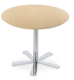 Soho Concept Daisy 5 Star Wood Dining Table: Elegant White Lacquer, Walnut, Or Natural Ash With Stylish Base Options Chrome,Ash,Natural  Soho-concept-dining-chair-13693