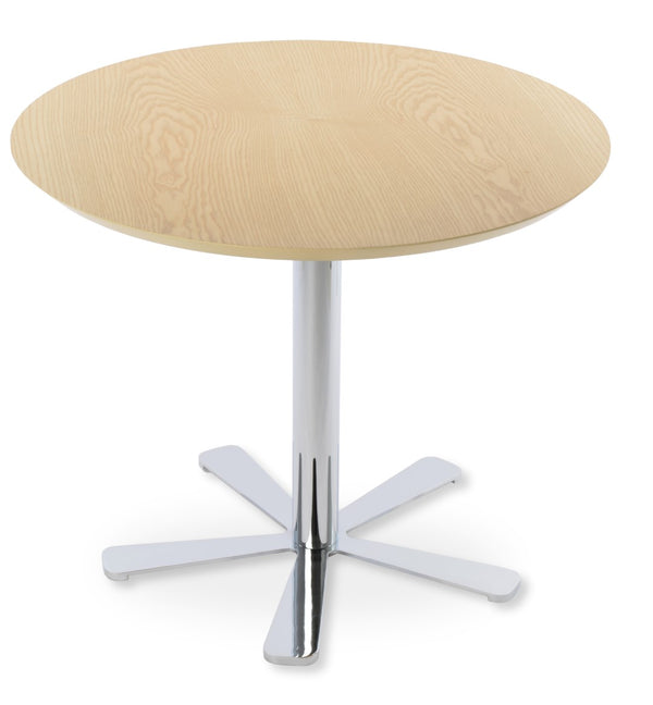 Soho Concept Daisy 5 Star Wood Dining Table: Elegant White Lacquer, Walnut, Or Natural Ash With Stylish Base Options Chrome,Ash,Natural  Soho-concept-dining-chair-13693