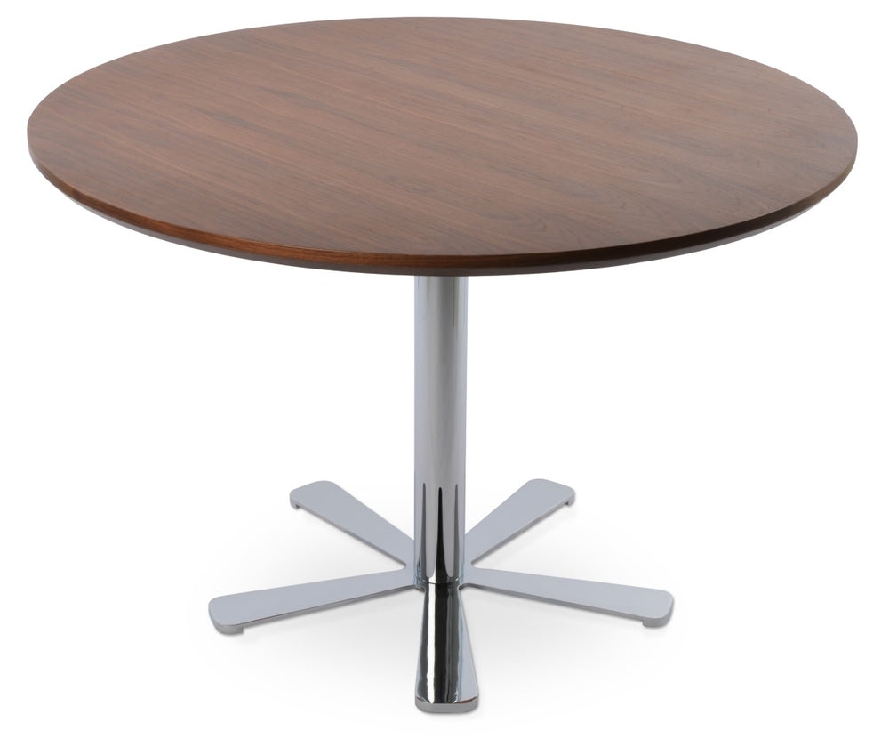 Soho Concept Daisy 5 Star Glass Dining Table - Modern Clear Tempered Glass With Elegant Chrome & Brass Finishes Chrome  Soho-concept-dining-chair-13690