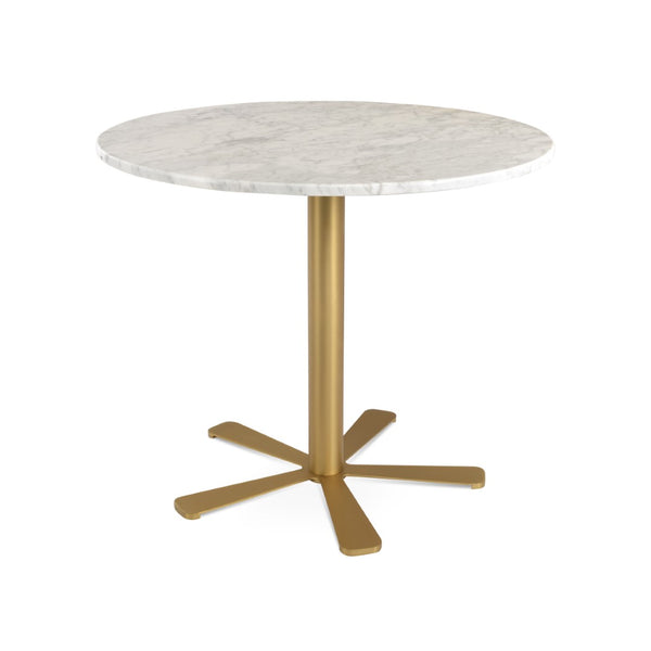 Soho Concept Daisy 5 Star Marble Dining Table - Elegant White Carrara Top With Customizable Metal Base Options Gold,White  Soho-concept-dining-chair-13686