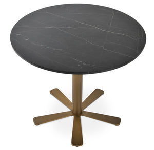 Soho Concept Daisy 5 Star Marble Dining Table: Elegant White Carrara Top With Customizable Base Finishes Brass,Gold,Bronze,Black  Soho-concept-dining-chair-13682
