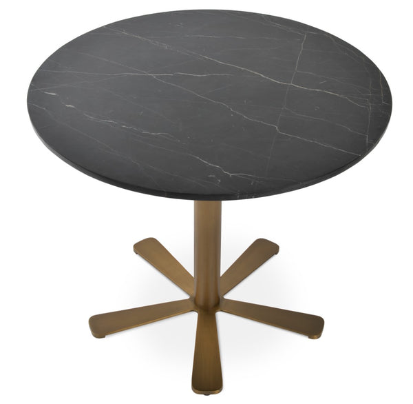 Soho Concept Daisy 5 Star Marble Dining Table: Elegant White Carrara Top With Customizable Base Finishes Brass,Gold,Bronze,Black  Soho-concept-dining-chair-13682