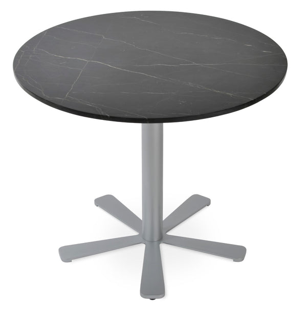 Soho Concept Daisy 5 Star Marble Dining Table: Elegant White Carrara Top With Customizable Base Finishes Silver,Black  Soho-concept-dining-chair-13698