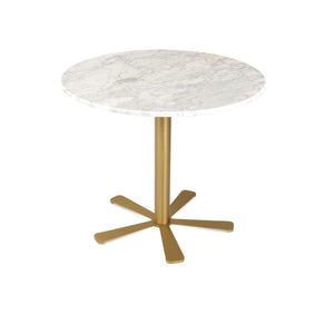Soho Concept Daisy 5 Star Marble Dining Table - Elegant White Carrara Top With Customizable Metal Base Options Gold  Soho-concept-dining-chair-13699