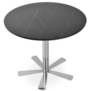 Soho Concept Daisy 5 Star Marble Dining Table: Elegant White Carrara Top With Customizable Base Finishes Chrome,Black  Soho-concept-dining-chair-13659