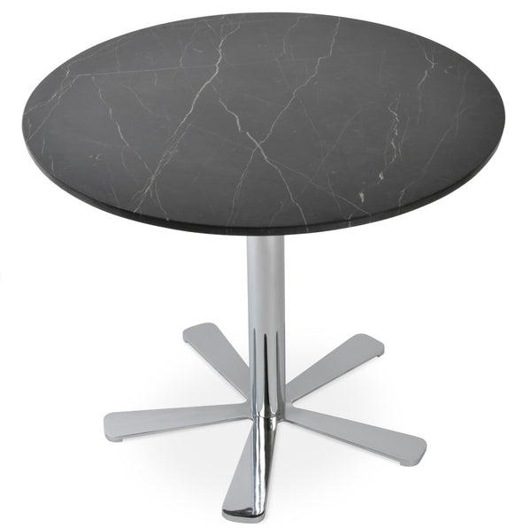 Soho Concept Daisy 5 Star Marble Dining Table: Elegant White Carrara Top With Customizable Base Finishes Chrome,Black  Soho-concept-dining-chair-13659