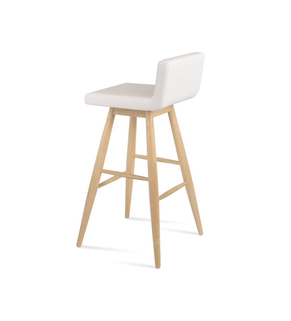 Soho Concept Dallas Baba Counter Barstools With Memory Swivel, Soft White Leatherette & Solid Wood Finishes White  Soho-concept-dining-chair-11363