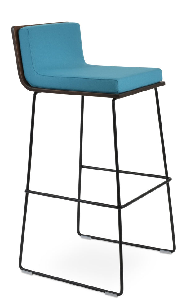 Soho Concept Dallas-pl Barstools & Counterstools - Stylish Chrome Frame, Plywood Seat & Camira Blazer Wool Upholstery Black,Turquoise,Walnut  Soho-concept-dining-chair-11378
