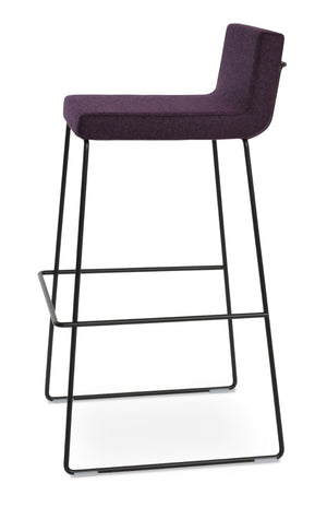 Soho Concept Dallas-pl Barstools & Counterstools - Stylish Chrome Frame, Plywood Seat & Camira Blazer Wool Upholstery Black  Soho-concept-dining-chair-11374
