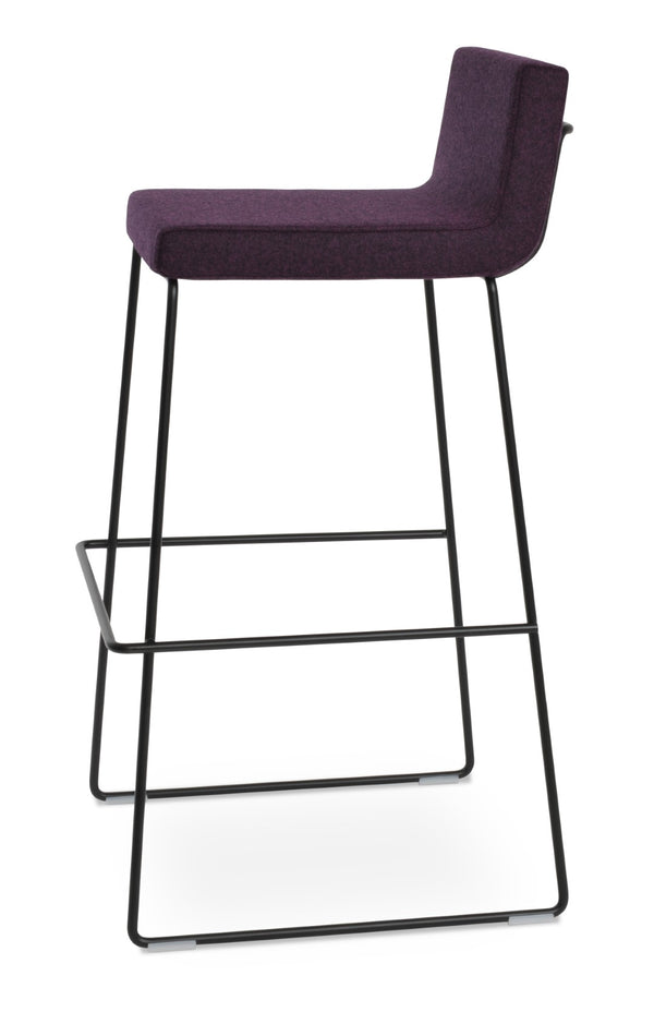 Soho Concept Dallas-pl Barstools & Counterstools - Stylish Chrome Frame, Plywood Seat & Camira Blazer Wool Upholstery Black  Soho-concept-dining-chair-11374