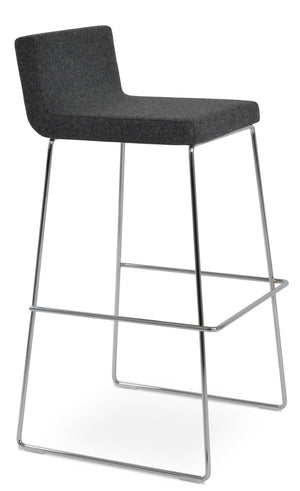 Soho Concept Dallas-pl Barstools & Counterstools - Stylish Chrome Frame, Plywood Seat & Camira Blazer Wool Upholstery Chrome,Dark Grey  Soho-concept-dining-chair-07743