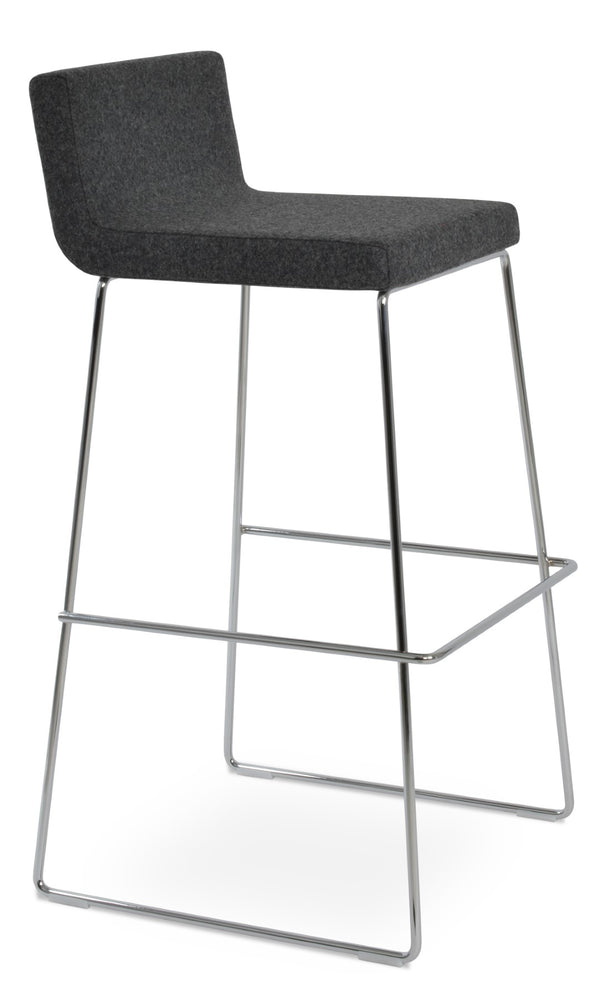 Soho Concept Dallas-pl Barstools & Counterstools - Stylish Chrome Frame, Plywood Seat & Camira Blazer Wool Upholstery Chrome,Dark Grey  Soho-concept-dining-chair-07743