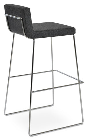 Soho Concept Dallas-pl Barstools & Counterstools - Stylish Chrome Frame, Plywood Seat & Camira Blazer Wool Upholstery Chrome,Dark Grey  Soho-concept-dining-chair-11373