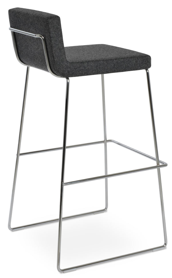 Soho Concept Dallas-pl Barstools & Counterstools - Stylish Chrome Frame, Plywood Seat & Camira Blazer Wool Upholstery Chrome,Dark Grey  Soho-concept-dining-chair-11373