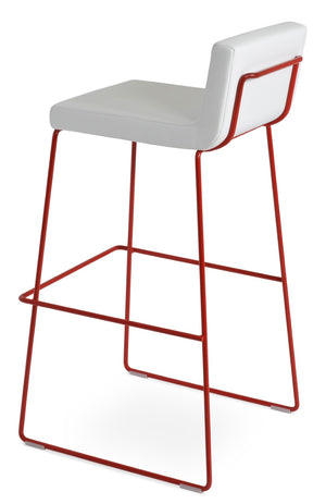 Soho Concept Dallas-pl Modern Handle Barstools & Counterstools - Stylish Plywood & Leatherette, Chrome Shine Red,Chrome,White  Soho-concept-dining-chair-11384