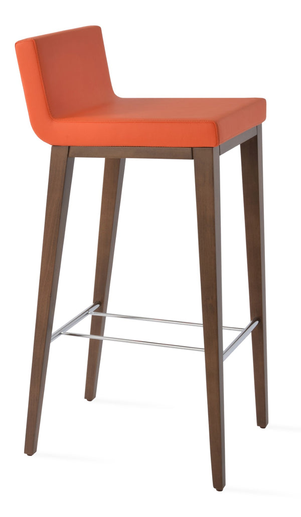 Soho Concept Dallas Wood Counter & Bar Stools - Solid Beech, Leatherette, 2-year Warranty, Stylish Comfort! Walnut,Orange  Soho-concept-dining-chair-11386
