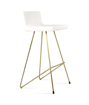 Soho Concept Dallas Cat Barstools & Counterstools - Stylish Leatherette, Soft Brass Finish, 2-year Warranty! Brass,White  Soho-concept-dining-chair-11365