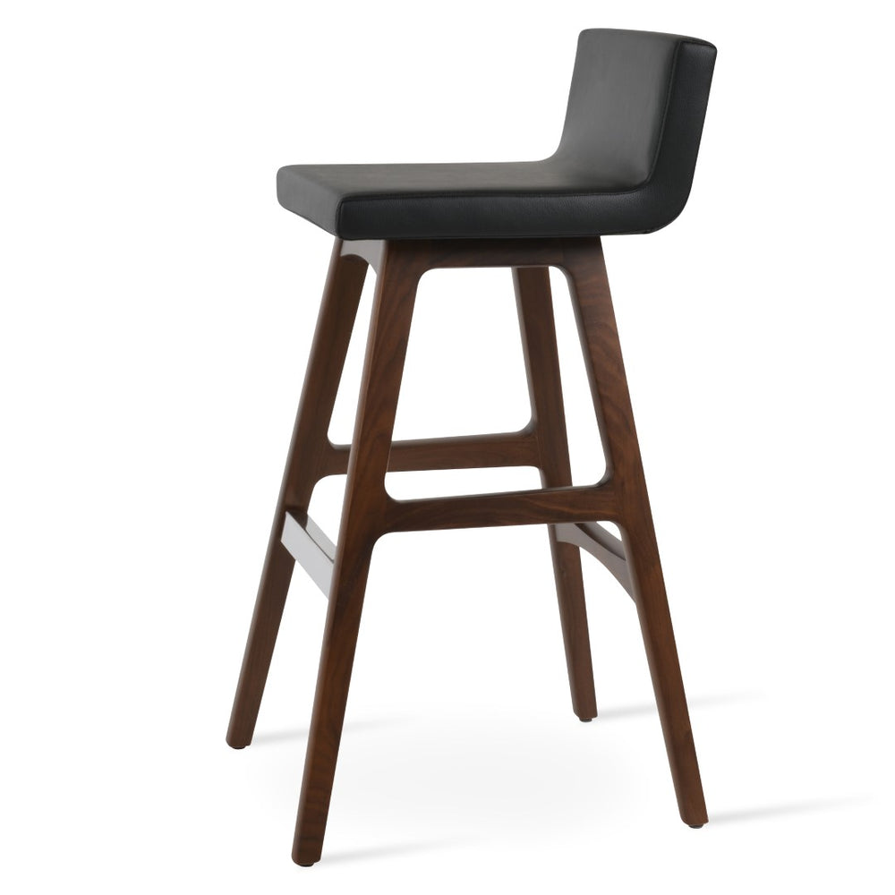 Soho Concept Dallas Pr-wood Barstools & Counterstools With Genuine Leather, 10-year Guarantee, Stylish Comfort Walnut,Black  Soho-concept-dining-chair-11370