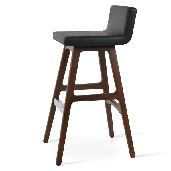 Soho Concept Dallas Pr-wood Barstools & Counterstools With Genuine Leather, 10-year Guarantee, Stylish Comfort Walnut,Black  Soho-concept-dining-chair-11370