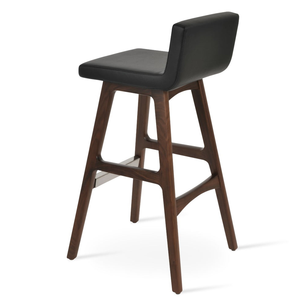 Soho Concept Dallas Pr-wood Barstools & Counterstools With Genuine Leather, 10-year Guarantee, Stylish Comfort Walnut,Black  Soho-concept-dining-chair-11370