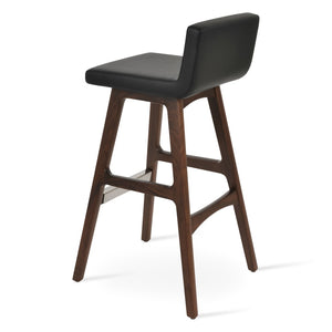 Soho Concept Dallas Pr-wood Barstools & Counterstools With Genuine Leather, 10-year Guarantee, Stylish Comfort Walnut,Black  Soho-concept-dining-chair-07742