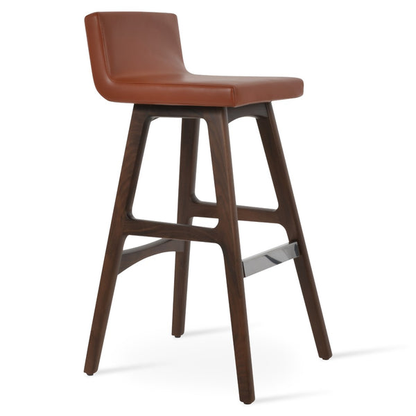 Soho Concept Dallas Premium Wood Barstools & Counterstools - Stylish Leatherette, 2-year Warranty, 300 Lbs Capacity Walnut  Soho-concept-dining-chair-06667
