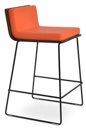 Soho Concept Dallas-pl Modern Handle Barstools & Counterstools - Stylish Plywood & Leatherette, Chrome Shine Black,Orange,Walnut  Soho-concept-dining-chair-11392