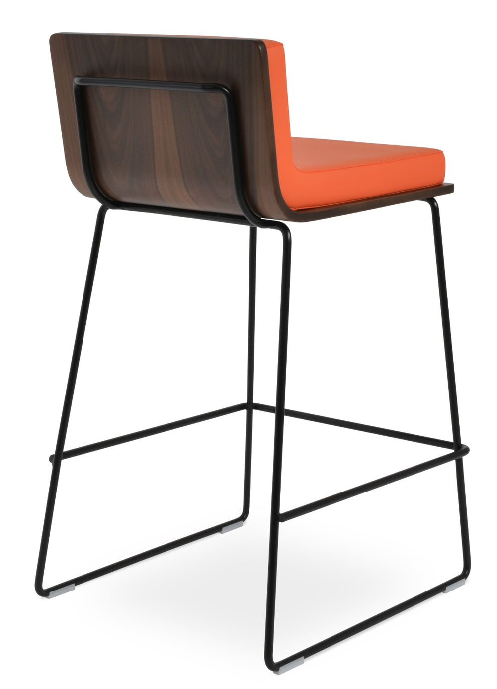 Soho Concept Dallas-pl Stylish Wire Barstools With Leatherette Seats - Chrome & Black Finishes, Durable & Chic! Chrome,Orange,Natural  Soho-concept-dining-chair-11382