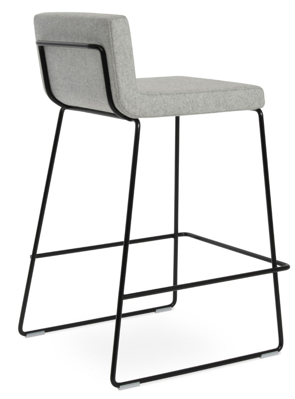 Soho Concept Dallas Wire Handle Barstools & Counterstools - Stylish Chrome Frame, Camira Blazer Wool, 10-year Guarantee Black,Silver  Soho-concept-dining-chair-11394
