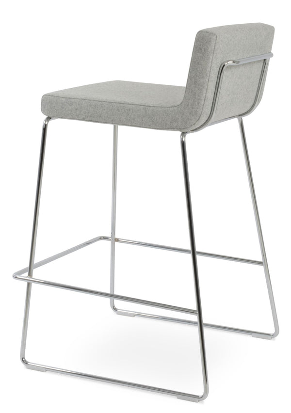 Soho Concept Dallas Wire Barstools & Counterstools - Stylish Chrome Finish, Durable Wool Fabric, 10-year Guarantee Chrome,Silver  Soho-concept-dining-chair-11396
