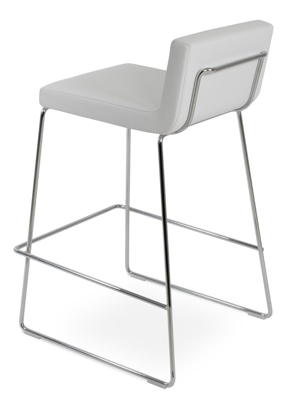 Soho Concept Dallas-pl Modern Handle Barstools & Counterstools - Stylish Plywood & Leatherette, Chrome Shine Chrome,White  Soho-concept-dining-chair-11395
