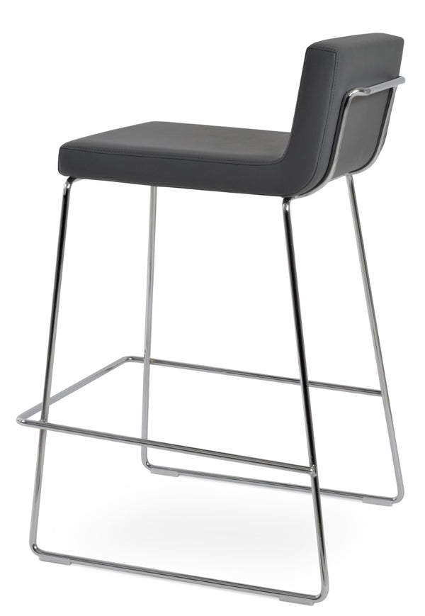 Soho Concept Dallas-pl Modern Handle Barstools & Counterstools - Stylish Plywood & Leatherette, Chrome Shine Chrome,Grey  Soho-concept-dining-chair-11398