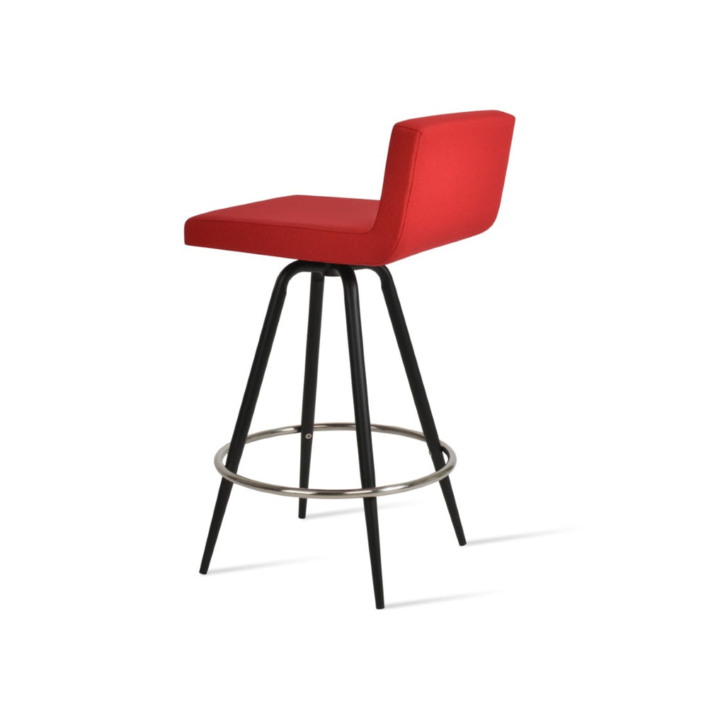 Soho Concept Dallas Mw Counter Barstools – Stylish Boucle Fabric, Swivel Mechanism & 10-year Leather Guarantee! Black,Red  Soho-concept-dining-chair-11391