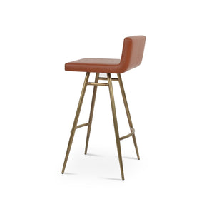 Soho Concept Dallas Galata Barstools & Counterstools - Stylish Leatherette Seating With Durable Steel Legs, 300 Lbs Capacity Brass Steel Tubular Legs Soho-concept-dining-chair-11407