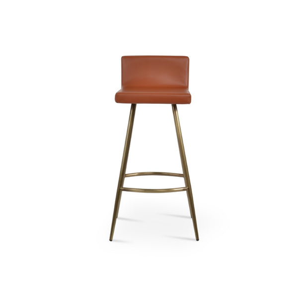 Soho Concept Dallas Galata Barstools & Counterstools - Stylish Leatherette Seating With Durable Steel Legs, 300 Lbs Capacity Brass Steel Tubular Legs Soho-concept-dining-chair-07748
