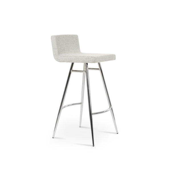 Soho Concept Dallas Galata Barstools & Counterstools - Stylish Camira Blazer Wool, 10-year Guarantee, Durable Design Chrome,Silver Steel Tubular Legs Soho-concept-dining-chair-11408