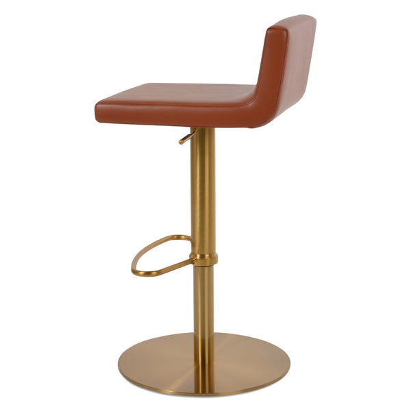 Soho Concept Dallas Piston Stool With Half Footrest – Stylish Barstool & Counterstool Options, 2-year Guarantee! Brass  Soho-concept-dining-chair-07750