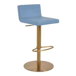 Soho Concept Dallas Piston Stool With Half Footrest – Stylish Barstool & Counterstool Options, 2-year Guarantee! Brass,Blue  Soho-concept-dining-chair-11411