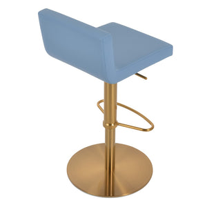 Soho Concept Dallas Piston Stool With Half Footrest – Stylish Barstool & Counterstool Options, 2-year Guarantee! Brass,Blue  Soho-concept-dining-chair-07749