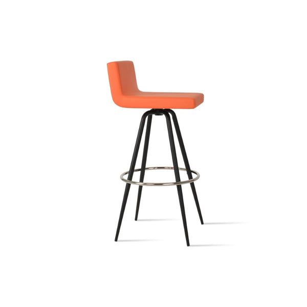 Soho Concept Dallas Max Swivel Barstools - Durable Leatherette Seating With Steel Legs, 300 Lb Capacity, 2-year Guarantee Black,Orange Steel Tubular Legs Black ,S.Steel ,Walnut Finish Soho-concept-dining-chair-11420