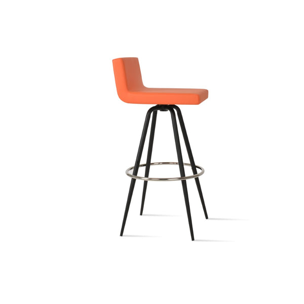 Soho Concept Dallas Max Swivel Barstools - Durable Leatherette Seating With Steel Legs, 300 Lb Capacity, 2-year Guarantee Black,Orange Steel Tubular Legs Black ,S.Steel ,Walnut Finish Soho-concept-dining-chair-11419