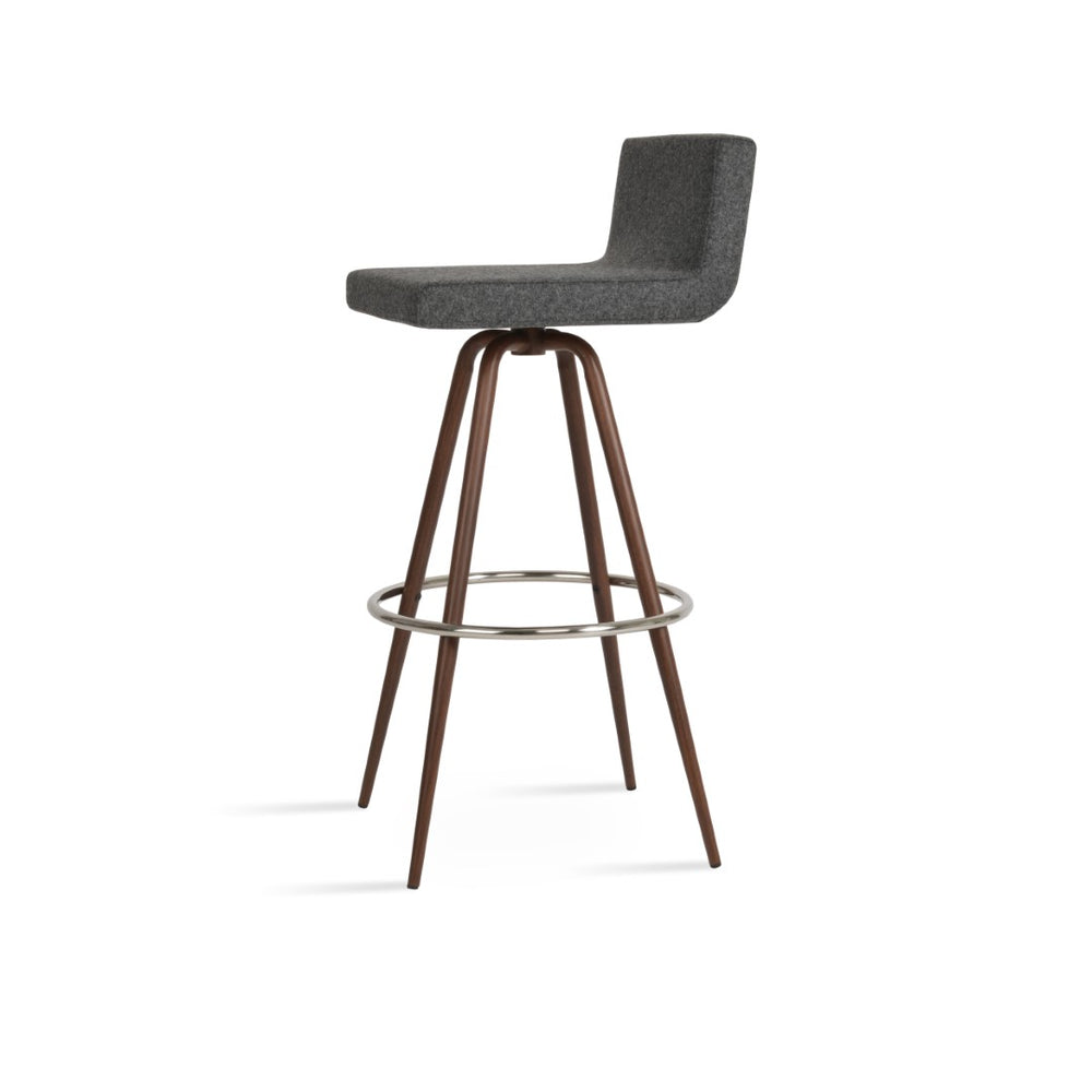 Soho Concept Dallas Max Swivel Barstools & Counterstools - Stylish Wool Fabric, 10-year Guarantee, 300 Lbs Capacity Black,Silver Steel Tubular Legs Black ,S.Steel ,Walnut Finish Soho-concept-dining-chair-11347