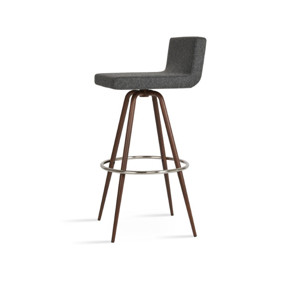 Soho Concept Dallas Max Swivel Barstools & Counterstools - Stylish Wool Fabric, 10-year Guarantee, 300 Lbs Capacity Walnut,Dark Grey Steel Tubular Legs Black ,S.Steel ,Walnut Finish Soho-concept-dining-chair-11423