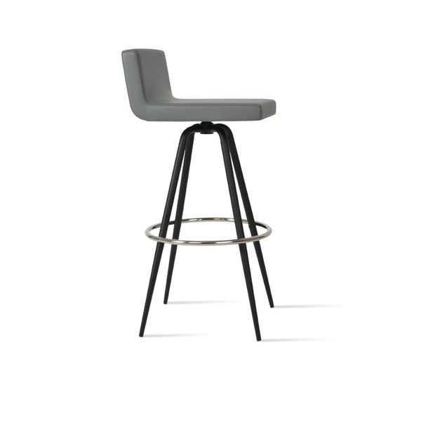 Soho Concept Dallas Max Swivel Barstools - Durable Leatherette Seating With Steel Legs, 300 Lb Capacity, 2-year Guarantee Black,Grey Steel Tubular Legs Black ,S.Steel ,Walnut Finish Soho-concept-dining-chair-11422