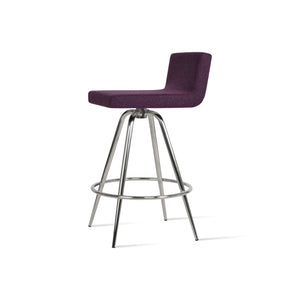 Soho Concept Dallas Max Swivel Barstools & Counterstools - Stylish Wool Fabric, 10-year Guarantee, 300 Lbs Capacity  Steel Tubular Legs Black ,S.Steel ,Walnut Finish Soho-concept-dining-chair-11424