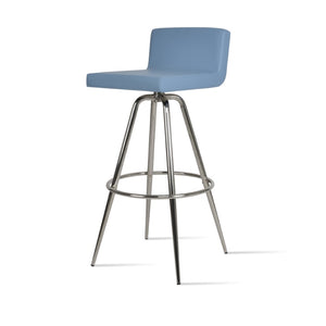 Soho Concept Dallas Max Swivel Barstools - Durable Leatherette Seating With Steel Legs, 300 Lb Capacity, 2-year Guarantee Blue Steel Tubular Legs Black ,S.Steel ,Walnut Finish Soho-concept-dining-chair-11416